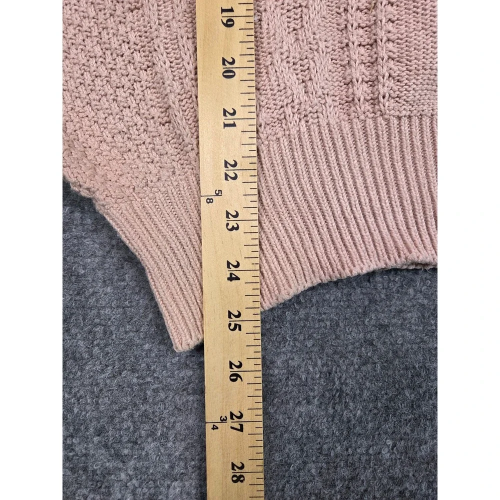 Vintage Alexander Doran Sweater Womens Small Pink Cable Knit Cotton‎ Crewneck